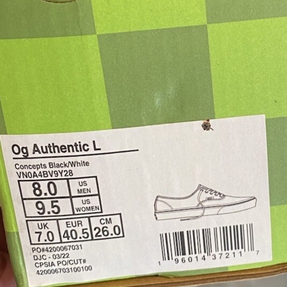 Vans x Concepts OG Authentic LX Mohair Lace Up Vans Vault Skate - Picture 10 of 14